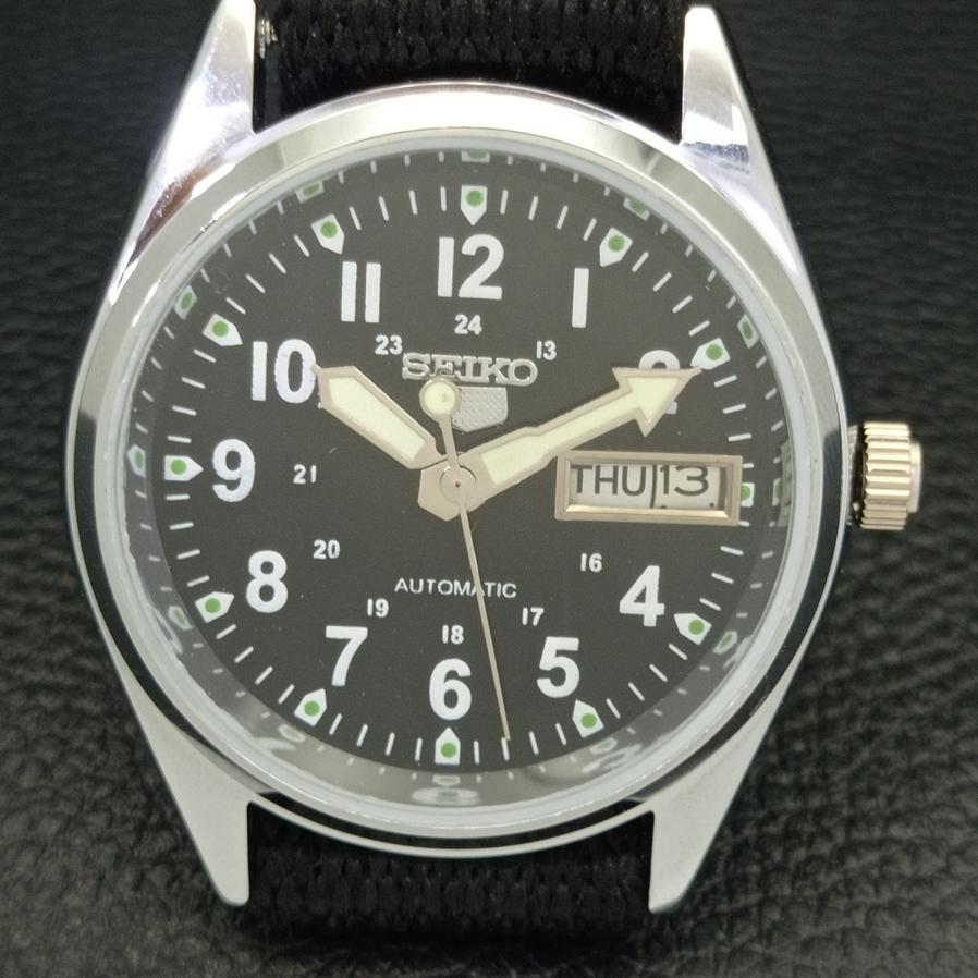 REFURBISHED JAPAN SEIKO 5 AUTOMATIC 6309A MENS BLACK DIAL WATCH A427318-2 QRL-a427318