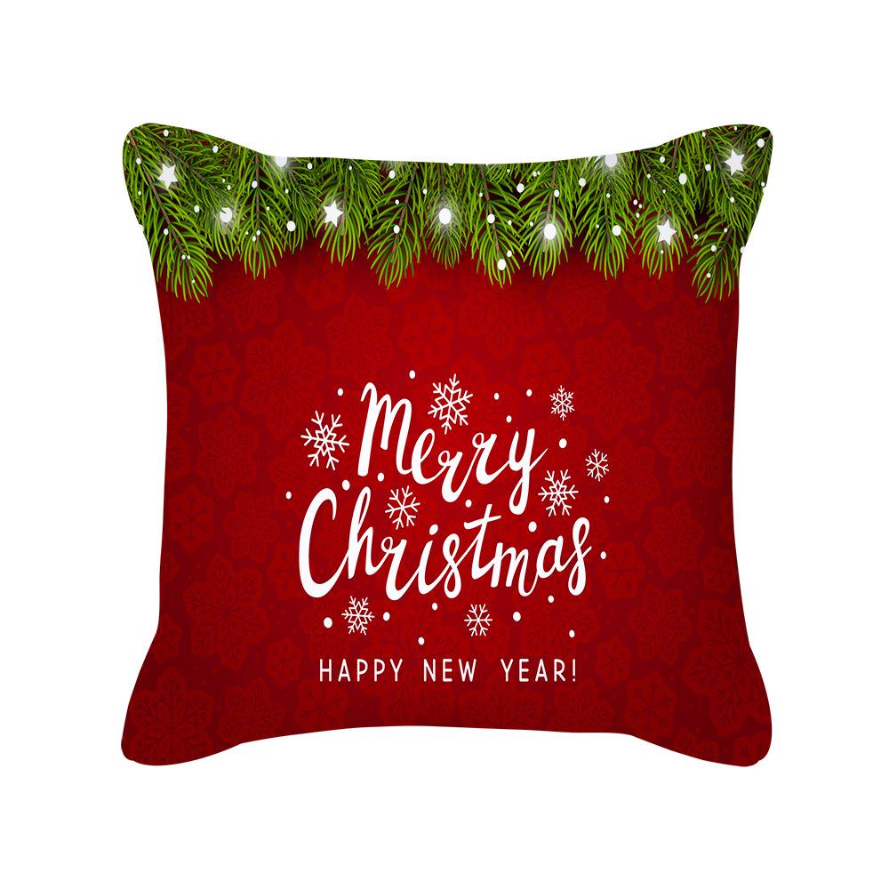 Christmas New Peach Skin Pillow Case Pillow Sofa Pillow Case Red Series Pillow