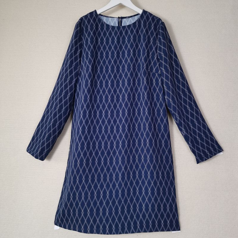 Original Order Leftover Stock round Neck Long Sleeves Pullover Dress Women's Mid Length Long Length Stylish Slim Looking Spring & Fall Mom Wear