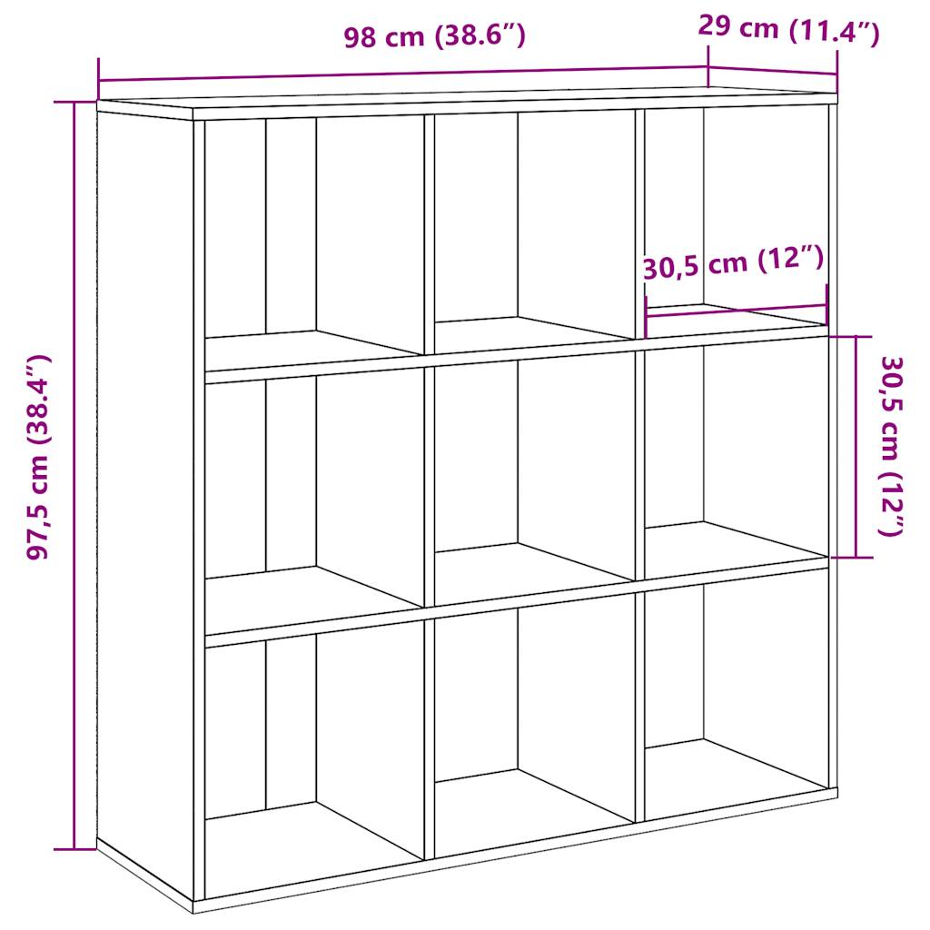 Bookshelf Vintage Wood Look 98 x 29 x 97.5 cm