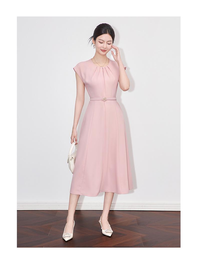 Elegant French-Inspired Slimming Waist Dress for Women