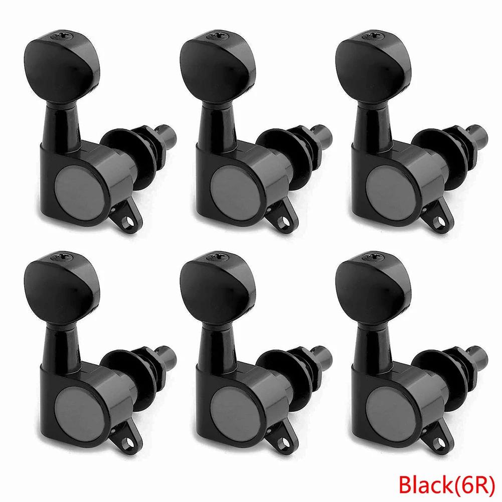 6pcs Guitar Tuning Pegs Tuner Machine Heads with Logo Tuning Peg Machine Head Black Guitar Accessories guitar tuning pegs
