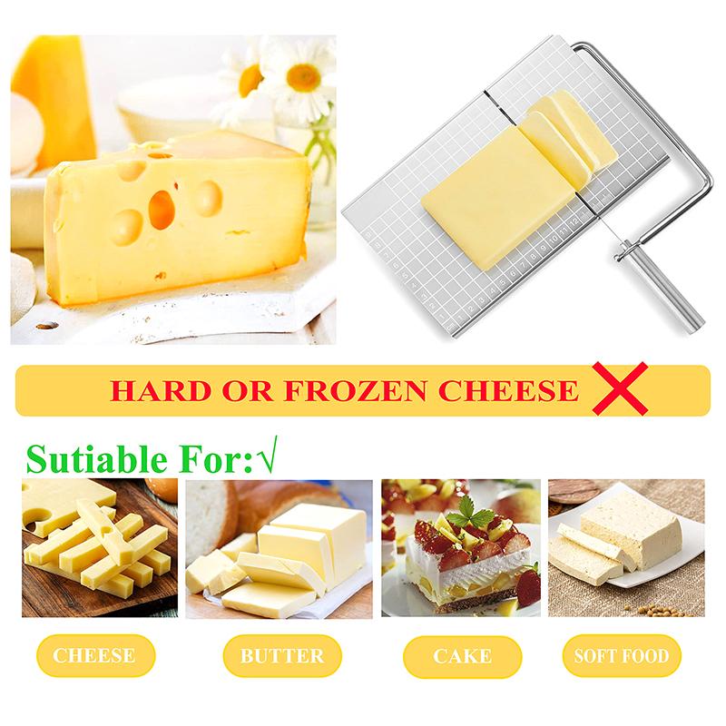 Stainless Steel Cheese Slicer With Replacement Cutting Wire Cutter Sausage And Ham Cutting Knife Kitchen Accessories Tools