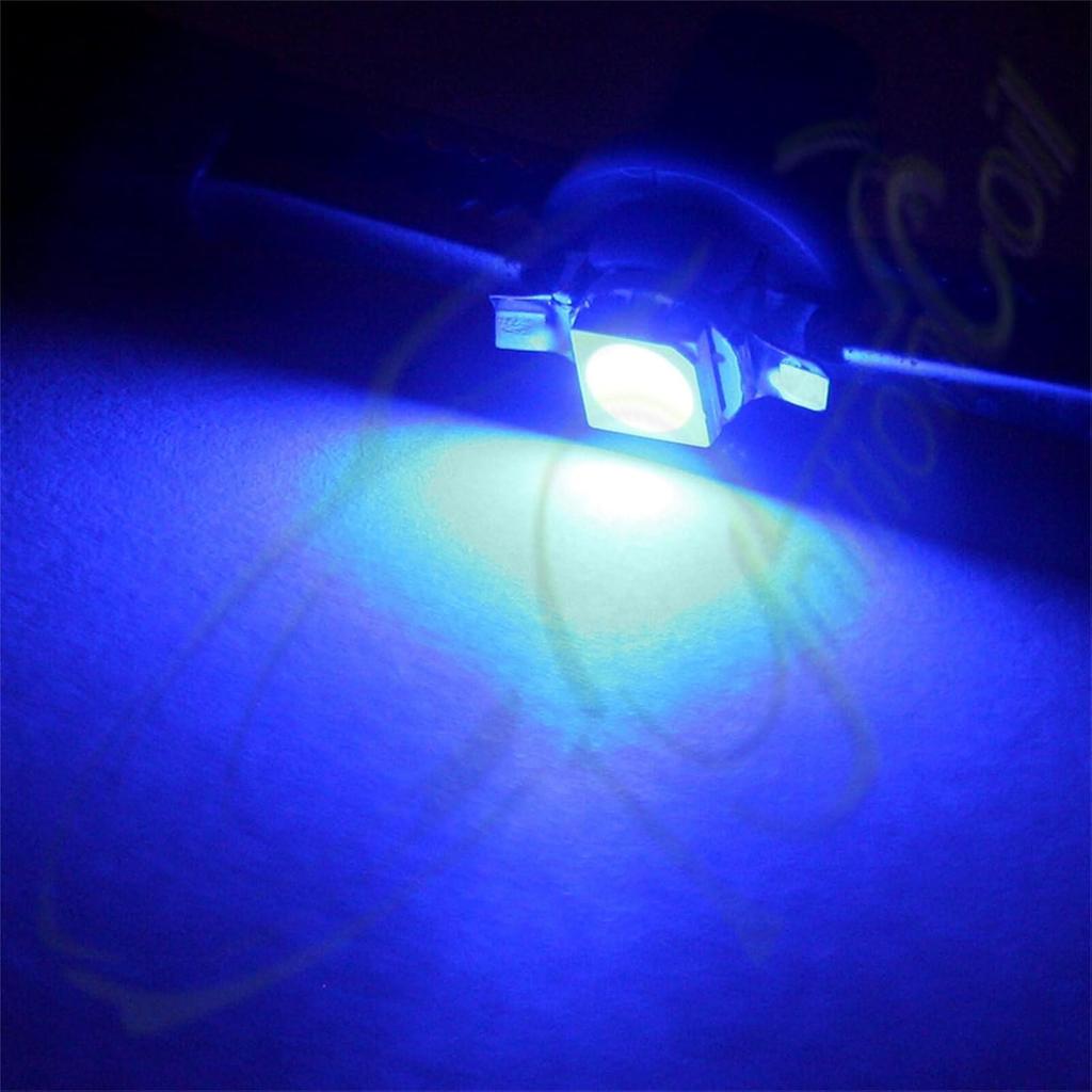 Cciyu 20x B8.5D 1SMD 5050 Car Blue LED Instrument Indicator Light C5W Side Interior Lamp Bulb