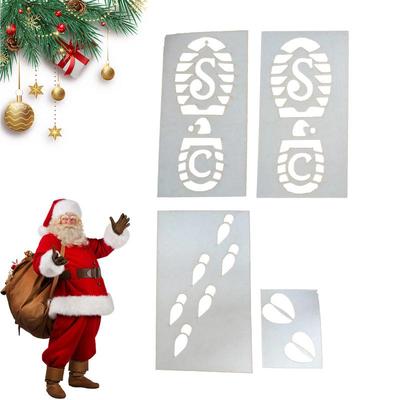 Christmas Foot Stencil Gnome Christmas Stencil Reusable Footprint Templates Small Holiday Stencils Snow Painting Paste Christmas
