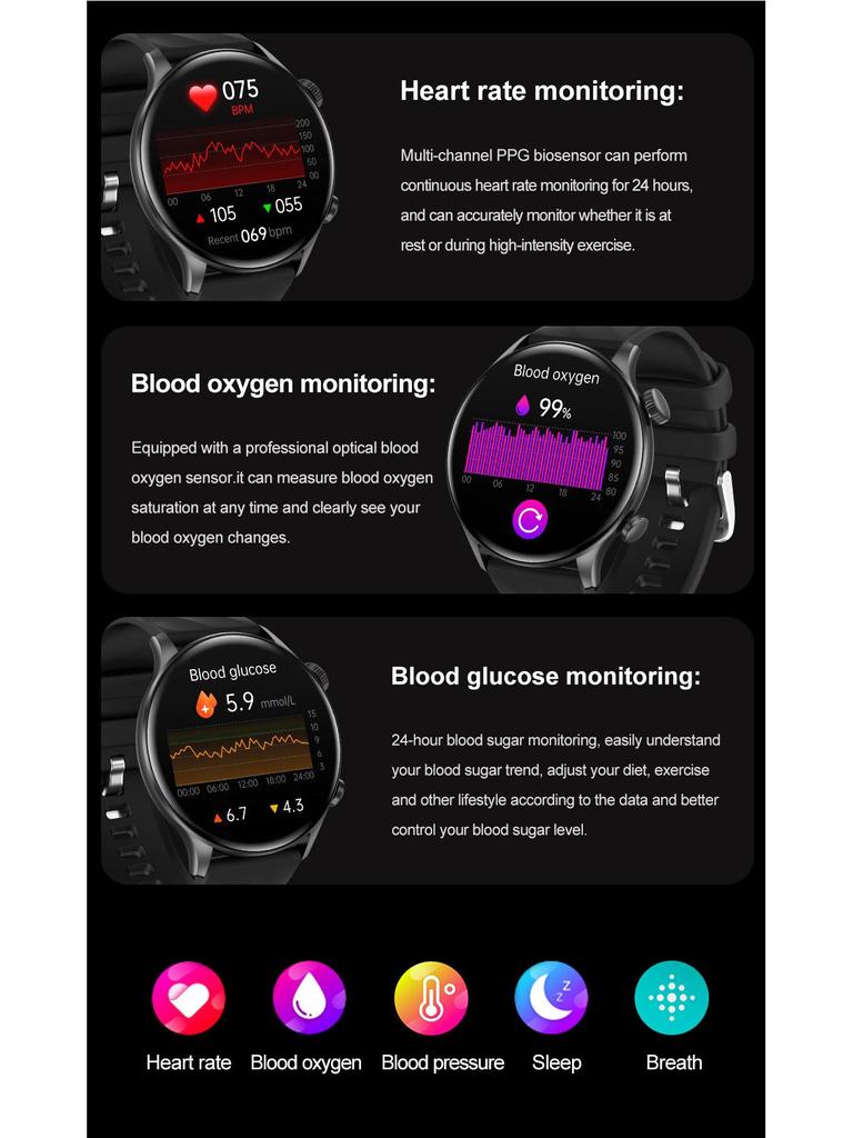2024 zw63 Round Screen Smartwatch with Bluetooth Call & Multifunctional Health Sports Features