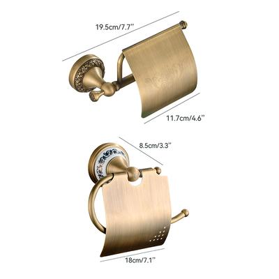 Bathroom Tissue Holder/Toilet Paper Holder Antique Brass Wall-Mounted Toilet Roll Holder, Toilet Paper Tissue Holder Shelf ELF86