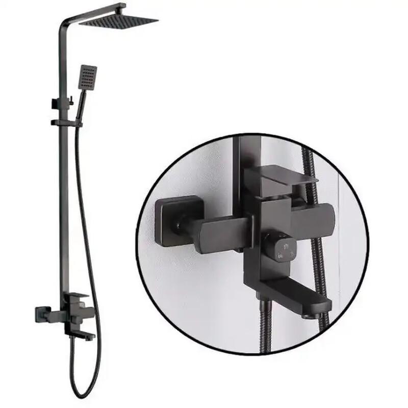 

TLXT Black Octagonal Shower Faucet Set