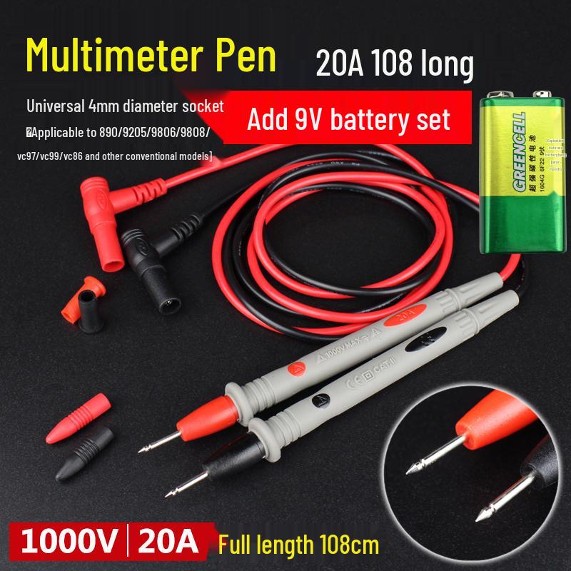 Extra Fine Silicone Multimeter Test Leads with Super Sharp Long Needle Probes