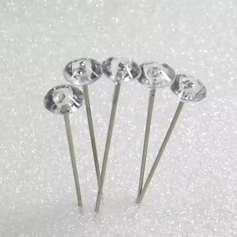 50/100pcs Diamond Bouquet Pin Rhinestone Floral Crystal Head Corsage Pins Straight Pin for Wedding Decor Quilting Jewelry DIY