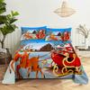 Santa Claus Queen Sheet Set Kid's Flat Sheet Boys and Girls Bed Sheets and Pillowcases Christmas Gifts Bed Sheet Set Bedding Set