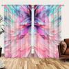 2 Panels Pink Colorful Feathers Pattern Window Curtains Half Blackout Suitable for Artistic Home Decorative Curtains
