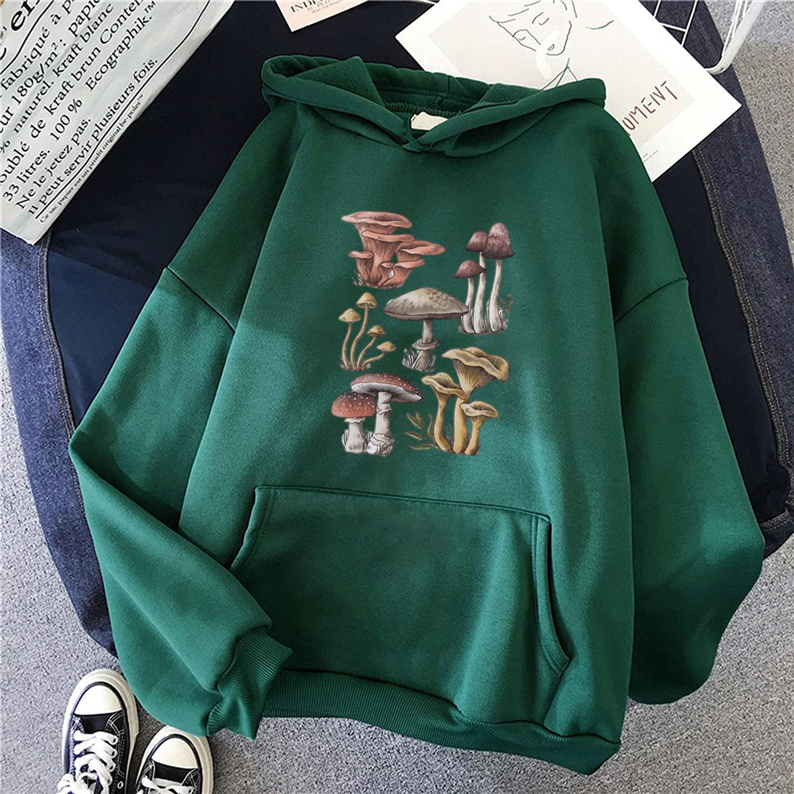 

Женская модная повседневная толстовка с капюшоном и принтом, свободные спортивные топы, пуловер XXL зелёный