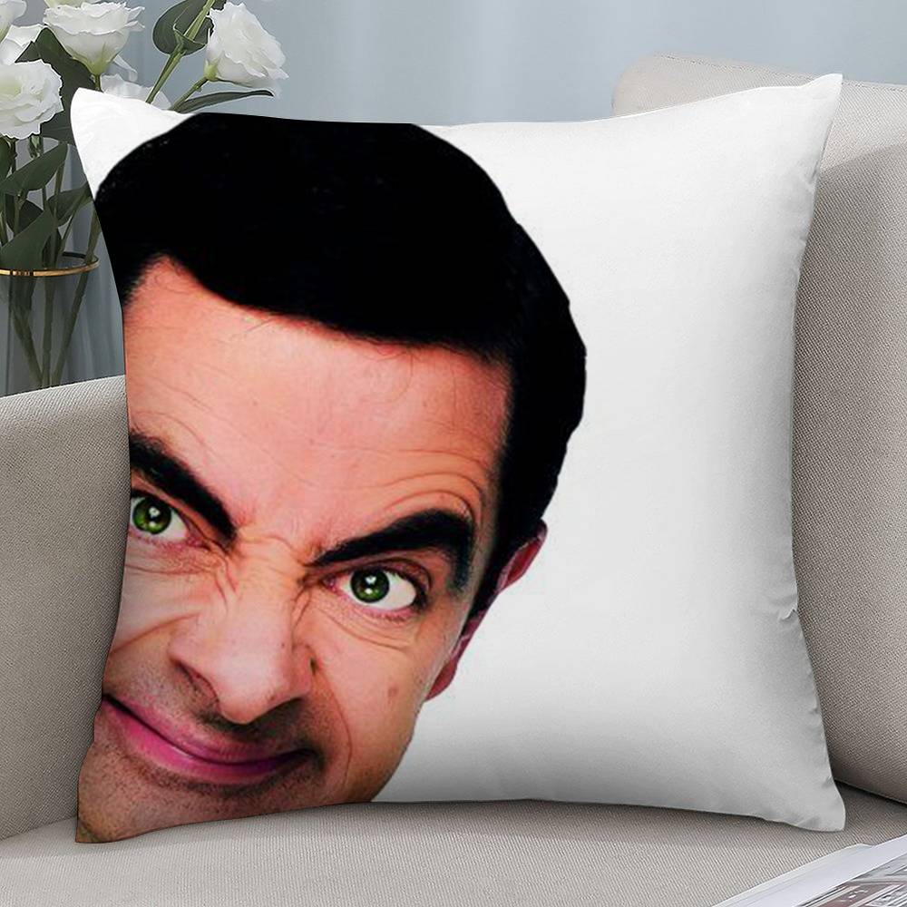 Vtipný obliečka na vankúš Mr. Bean Krátky plyš Dvojstranná potlač Štvorcové poťahy na vankúše Dekoračný vankúš na pohovku do domácnosti