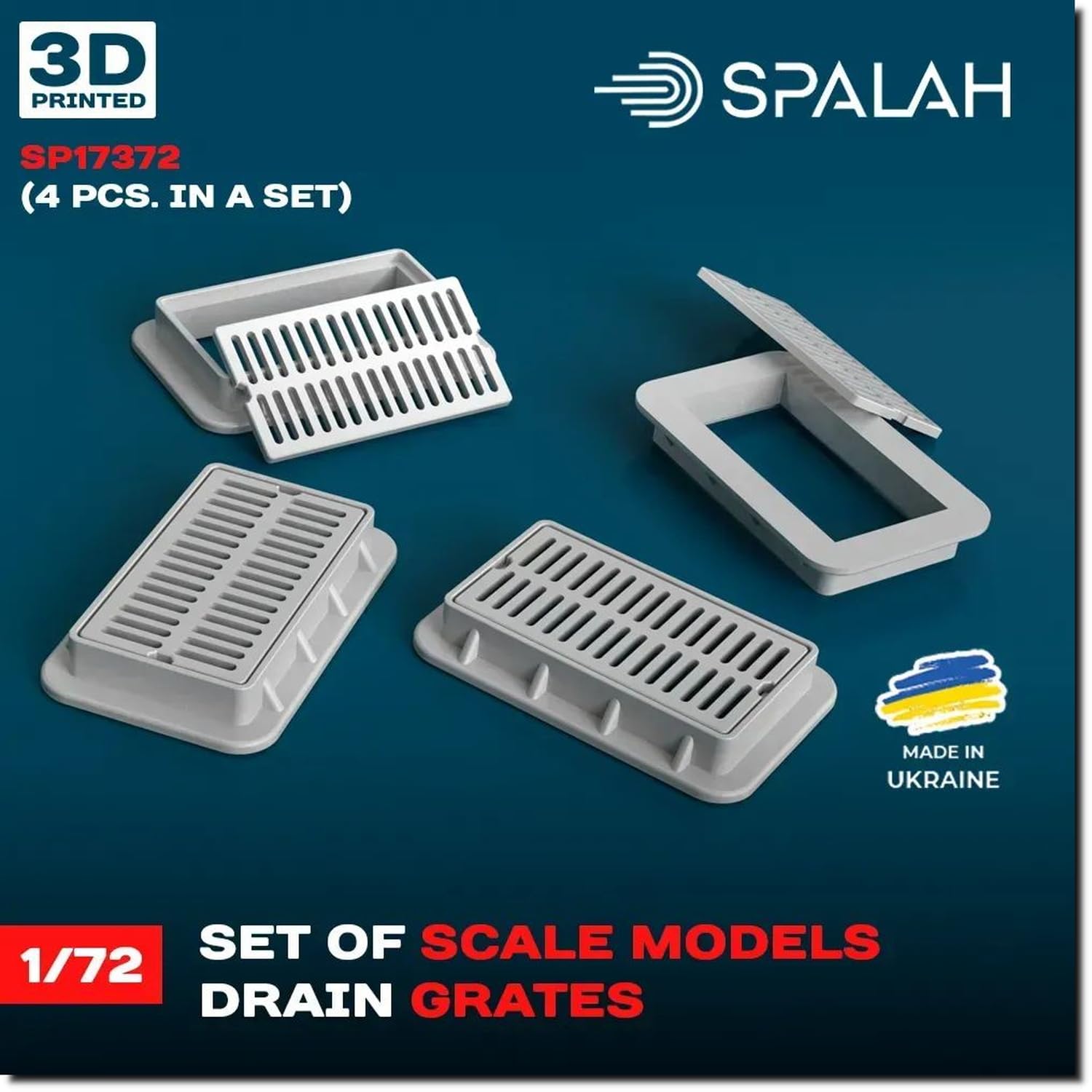 

Spallach Дренажная решетка 4 штуки Набор из смолы SPU17372 1/72 (Декорации)