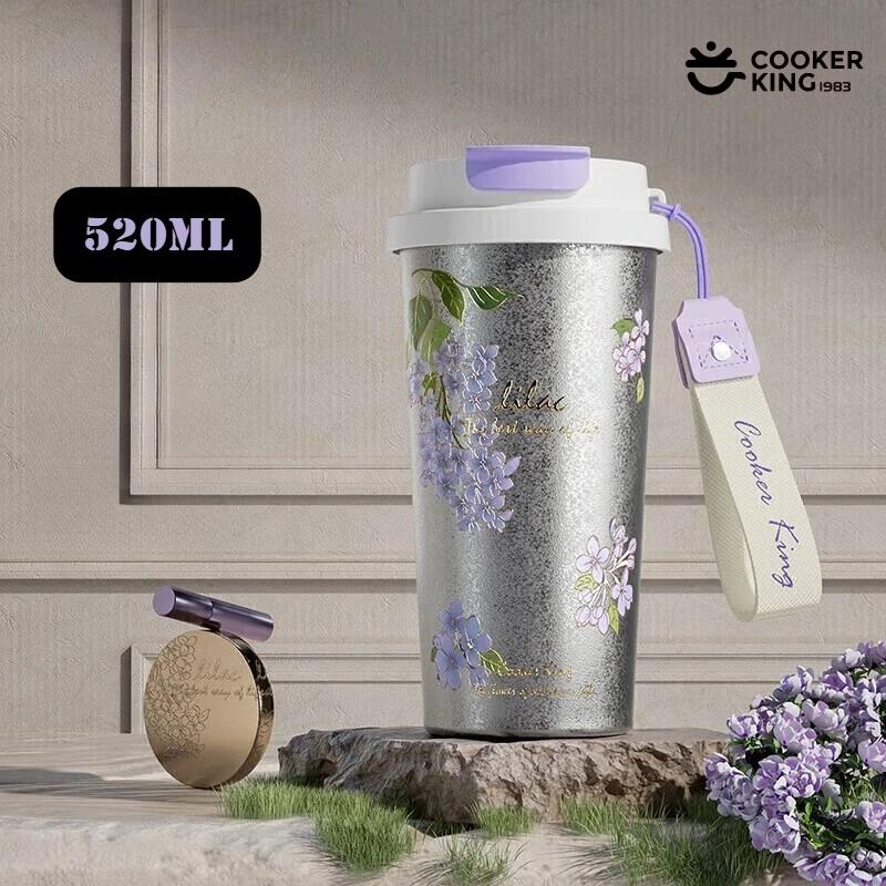 COOKER KING 520 мл Титан+ПП Вакуумная кружка-термос Бутылка для воды Термос-графин Бутылка для воды Термокружка 520ML лиловый