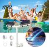 Waterproof Solar Fountain Pool Fountain Swimming with Multi-Color LED Lights Dual-Head Adjustable Spray Powered Remote Control Timer Auto