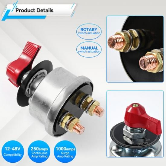 300A 12V Master Battery Quick Disconnect Power Cut Shut Off Switch Heavy Duty