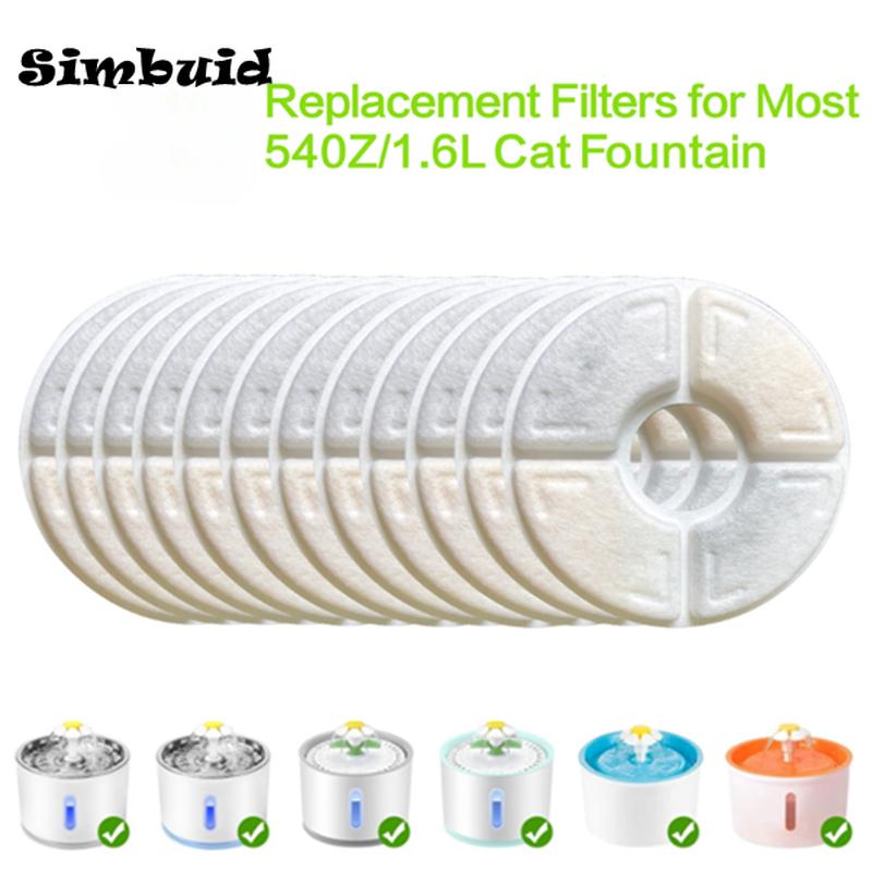 Premium 4/8/12Pcs Replacement Activated Carbon Filter For Cat Water Drinking Fountain Replaced Filters Pet Dog Round Fountain Dispenser