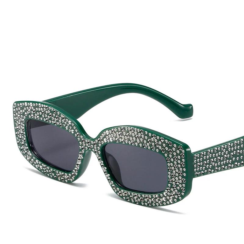 Luxury Diamond Bling Sunglasses Women For Men Vintage Brand Design Sun Glasses Big Frame Irregular Popular Crystal Punk Eyewear