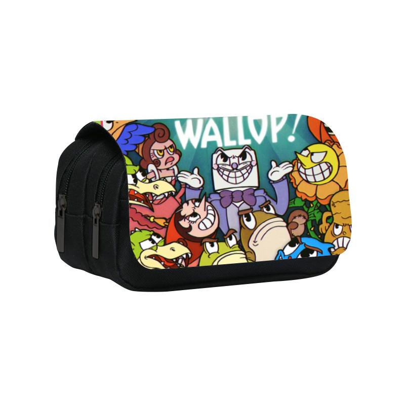 Cuphead Themed Travel Pencil Bag With Durable Polyester Material For Teens And Kids