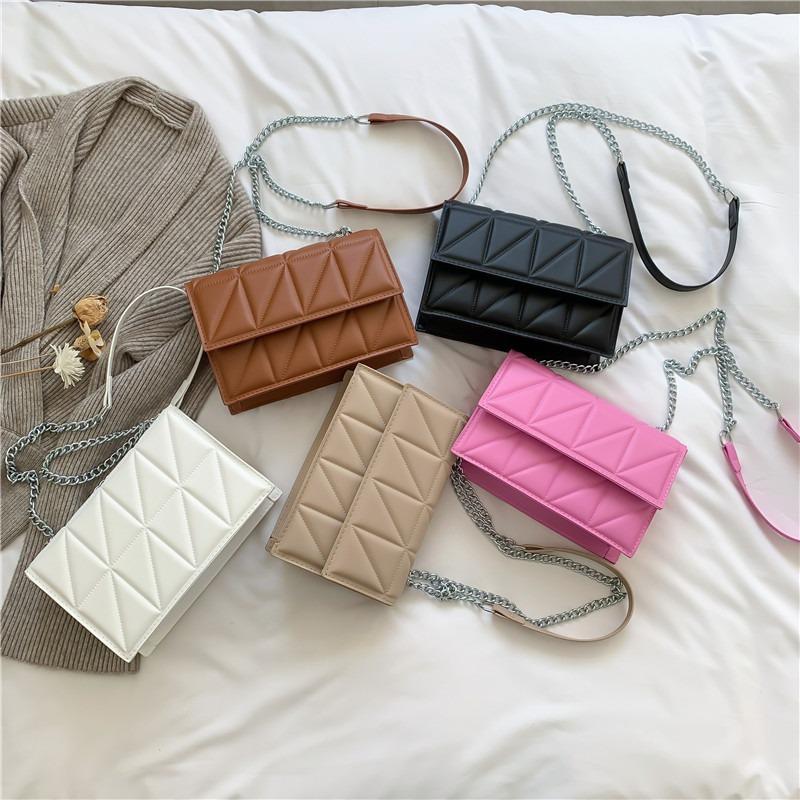 Women's bag pu small square bag new women's bag simple fashion chain messenger bag