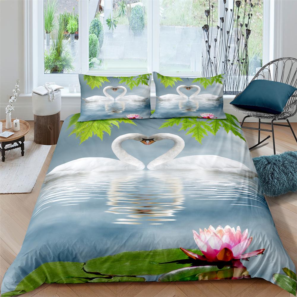 

Комплект пододеяльника Черный Лебедь Озеро Комплект пододеяльника Микрофибра Односпальный Размер Размер Постельное белье Комплект Предназначен для Детей Подростков Королевский Размер EU single(135x200cm)