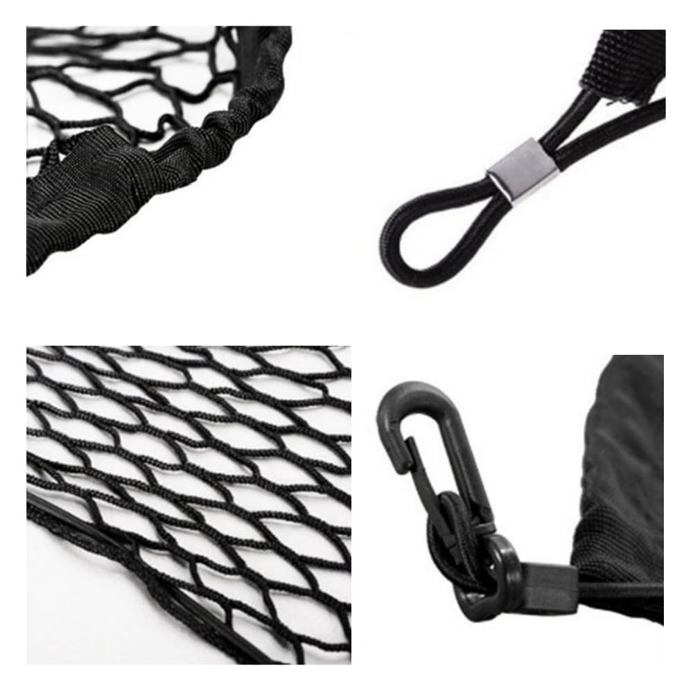 GYWHOOFT Car Cargo Net Trunk Luggage Storage Luggage Net, Nylon, Strong Elasticity, 4 Hooks,