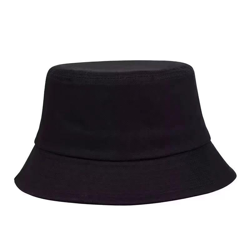 Sombrero de Pescador de Algodón Bordado Personalizado con Protección Solar - Color Sólido de Moda para Hombres y Mujeres