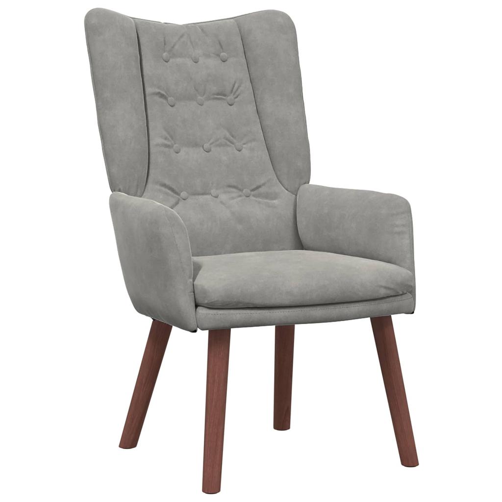 Armchair Light Grey 63 X 67 X 94 Cm Velvet