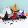 Halloween Witch Hat Headband With Lace Trim Sequins Costume Party Accessory