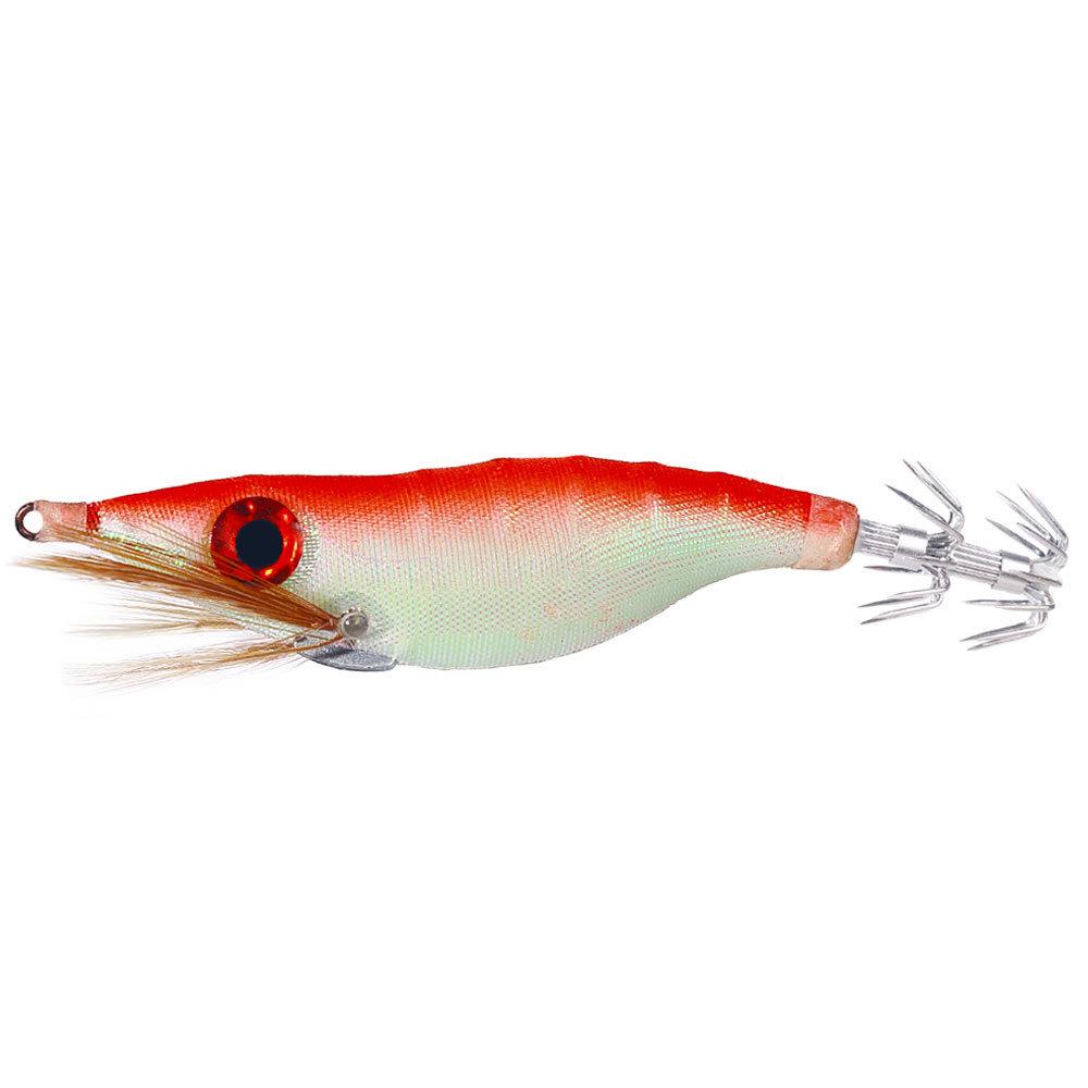 10CMLuminous Wood Shrimp9GSet of Big Eye Shrimp Lure Bait Squid Hook High Simulation Bait Night Fishing Bass Special for Bluefis