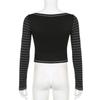 European and American hot girl Y2K letter printed round neck dark style slim fit top