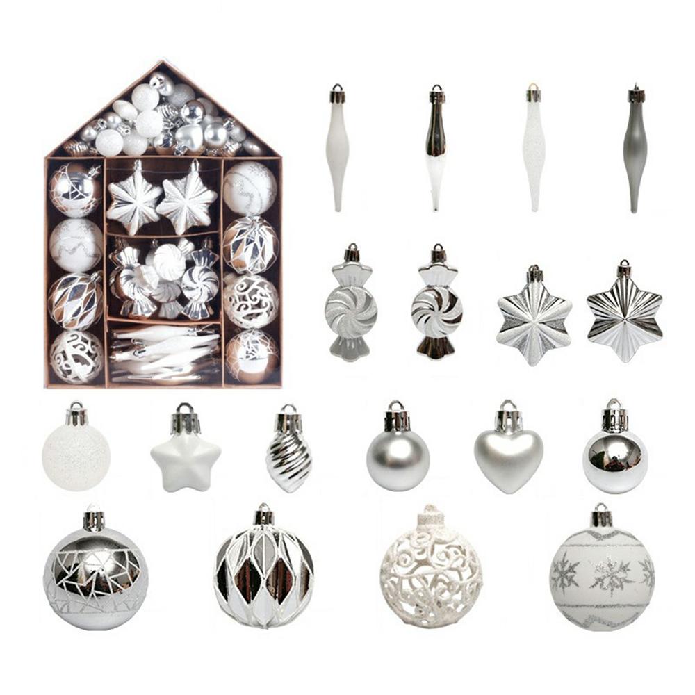 73 delar/set Julpynt Set Jul Målad Kula Hängande Kulor Högtidspresent Dekorationer