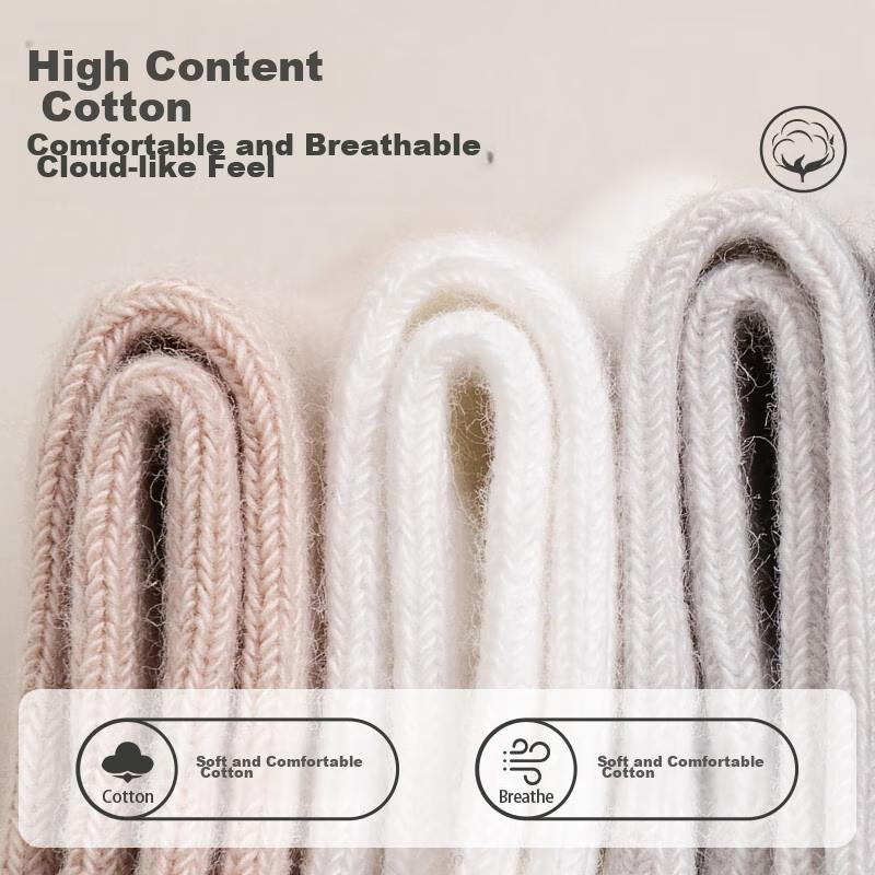 MIIOW 5 Pairs of Pure Cotton Men's Socks, Jacquard Wide Elastic Mid-Calf Socks, Autumn And Winter Men's Athletic Deodorant Long Socks