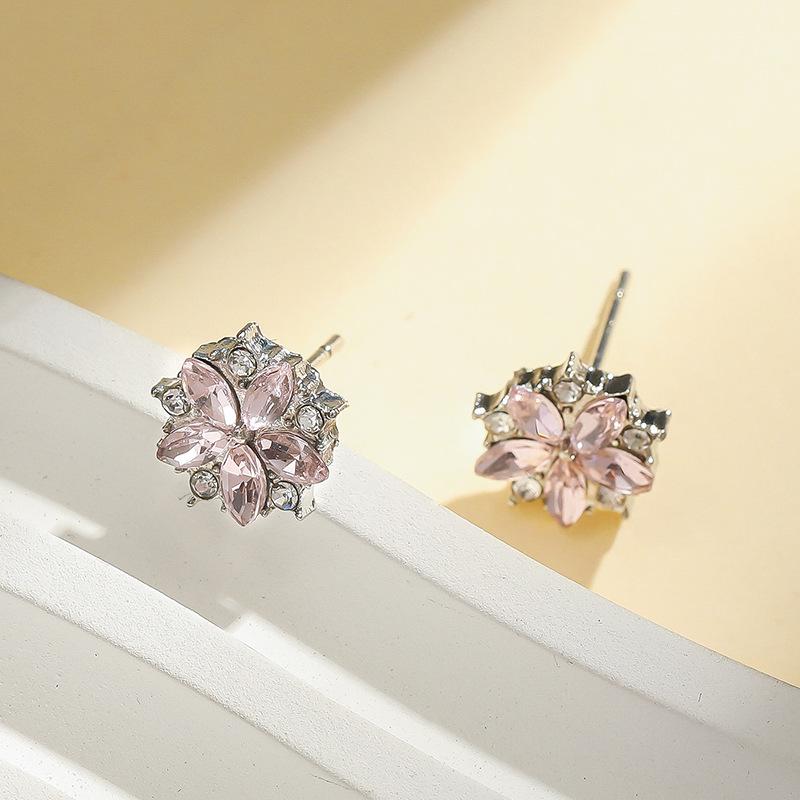 BlingBay Women's Dangle Earrings Simple Sweet Pink Sweet Flower Shaped Dangle Earrings Girls Party Birthday Jewelry Gift