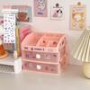 Girly Heart Plastic Desktop Drawer: Dustproof Storage for Stationery & Cosmetics