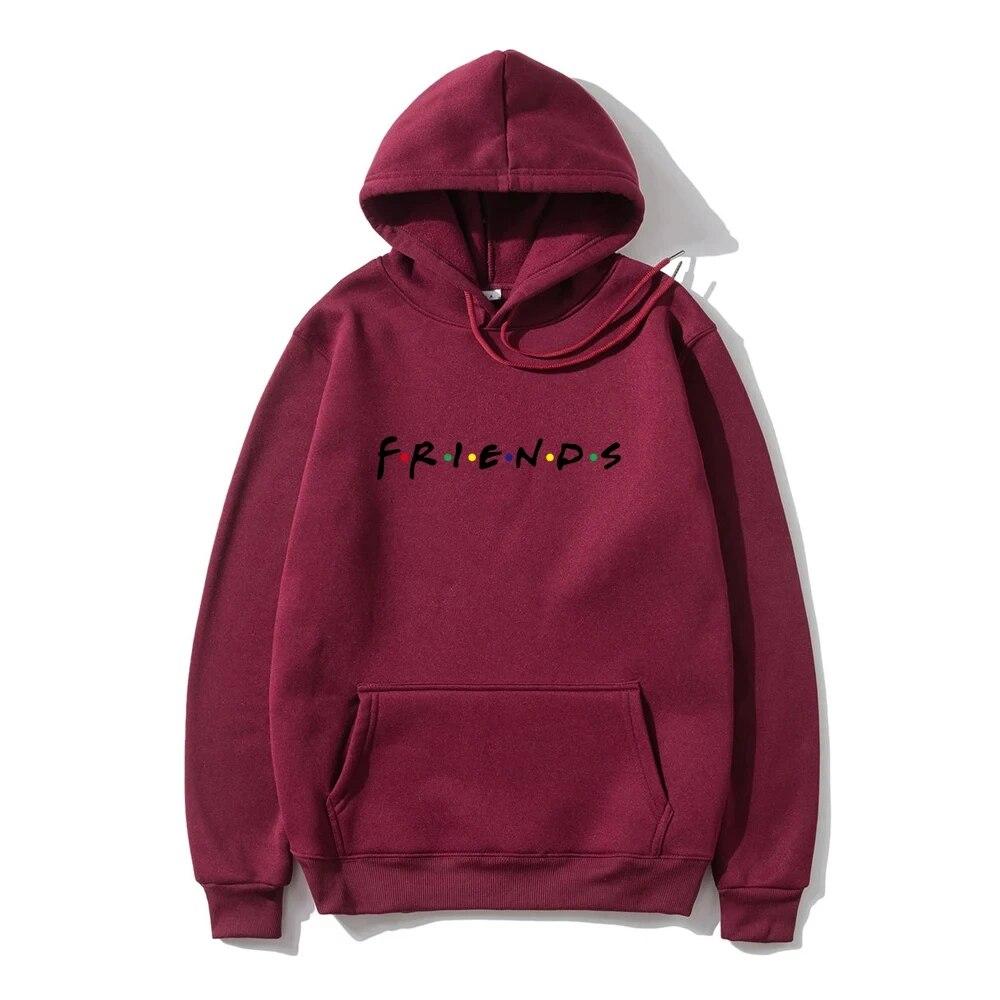 Autumn Unisex Hoodies Harajuku Friends Print Long Sleeve Hooded Oversized Sweatshirts Y2k Casual Women Hoodie Unisex Clothing Unisex