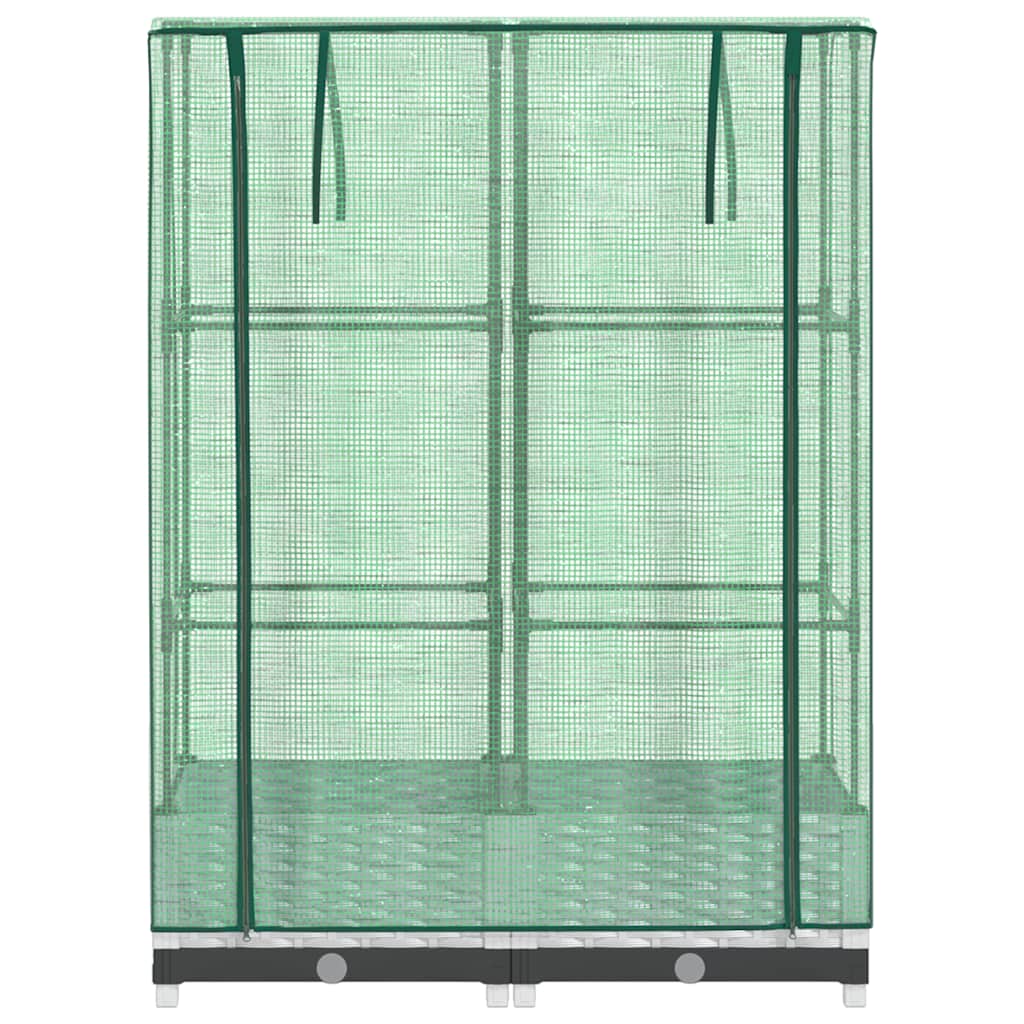 Vidaxl Raised Planter With Greenhouse, Rattan Look, 80X40X123 Cm