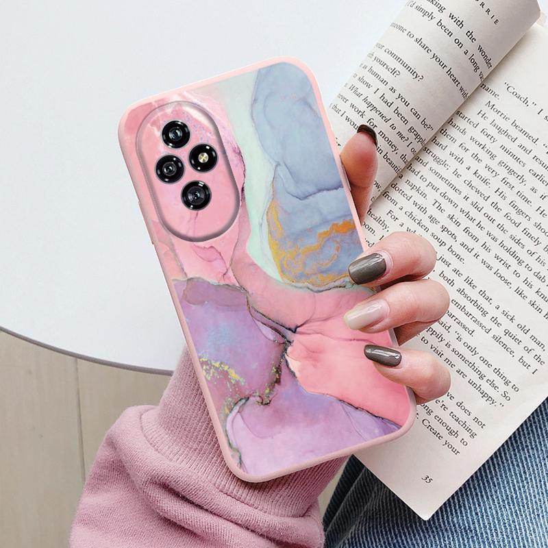 Colorful Marble Case For Honor 200 Luxury Soft Shockproof Cover Fundas For Honor200 90 Lite Shell Watercolor Oil Painting Coque