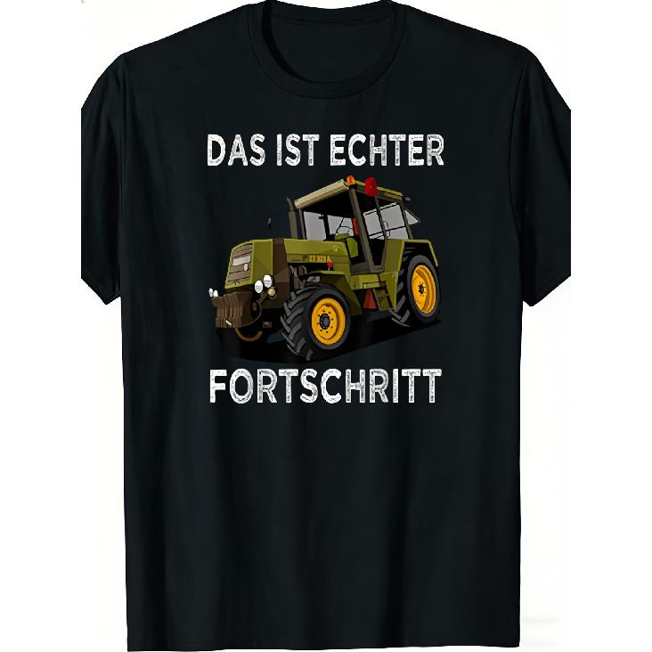 Unisex T-shirt 2026 New Products ZT 323 Tractor Farm Machines Black Casual Style Crew Neck Slightly Stretchable Fabric Regular Fit Perfect for Men
