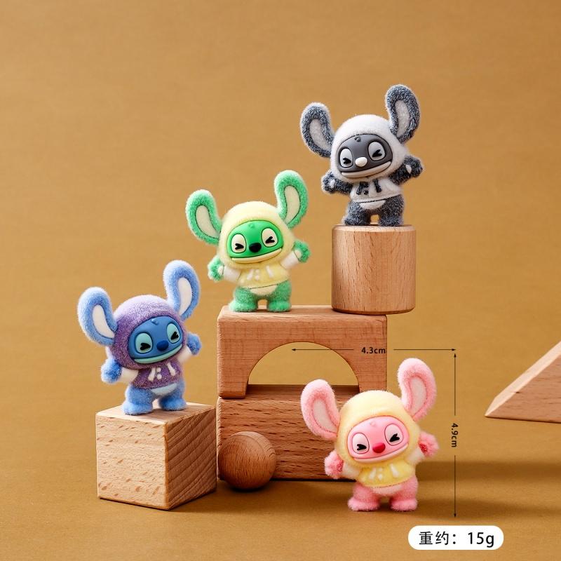 Stitch Flocked Blind Box Cute Mini Doll Decoration Resin Craft High-End Niche Desktop Decoration Holiday Gift