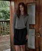 Seutyudioaenpaleukeu Contrast Waist Skirt With Inner Shorts_Navy