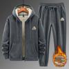 Men's Winter Sports Set Warm Hoodie Wool Fitness Sportswear