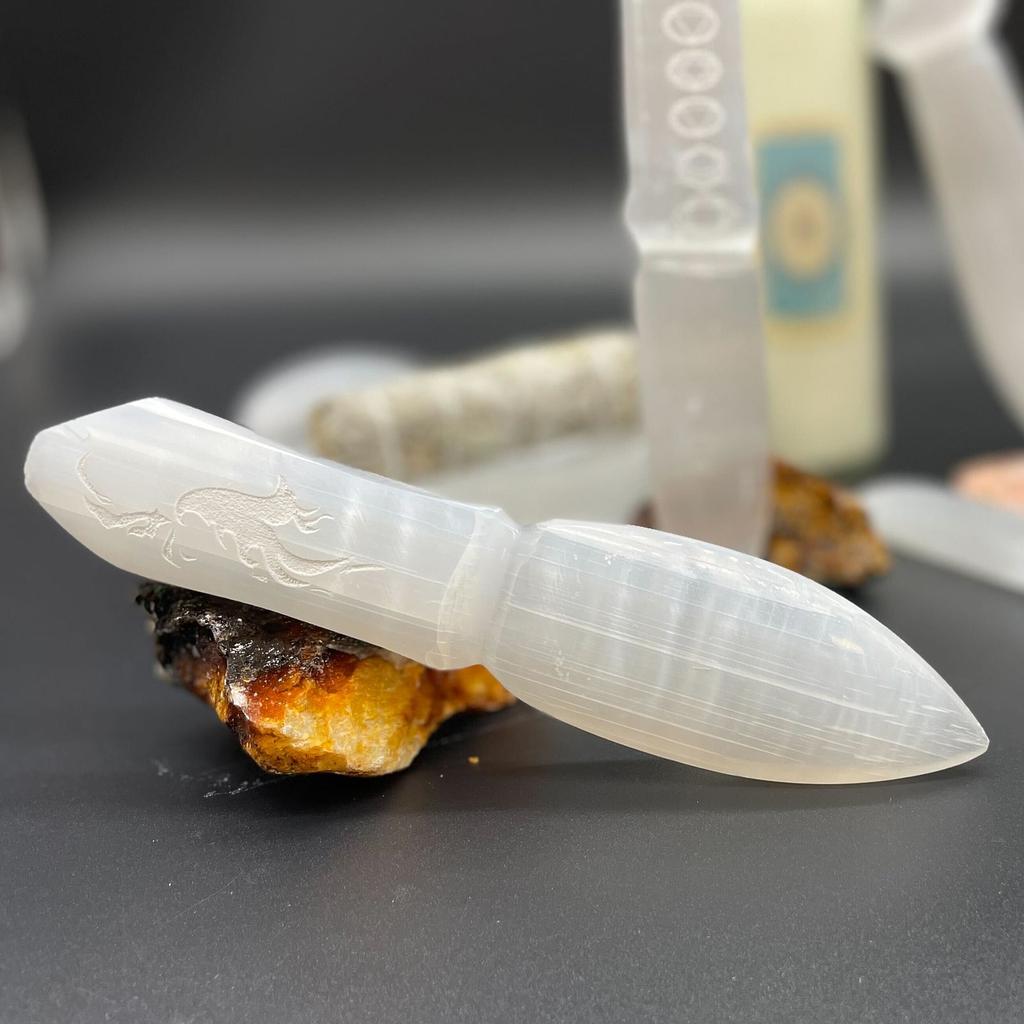 Selenite Crystal Ritual Knife Athame