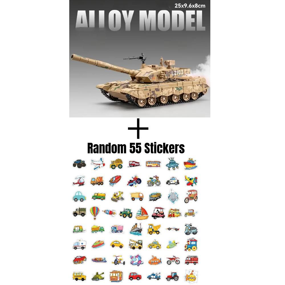 1:32 Tank T99A Military Armored Toys Diecast Alloy Simulation Cars Model with Pull Back Sound Light Toys Vehicles Children Gifts