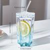 2 stücke 300ml/10,1 unzen Glas Wasser Tasse Pentagramm Cocktail Tasse Haushalt Outdoor Tasse Mit Stroh