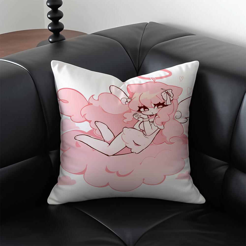 C-Cupid Angel Pillow Kawaii Anime Cushion Cushion Cover Pillow Case Anti-Dustmite Invisible Zipper Silky Plush Cushion