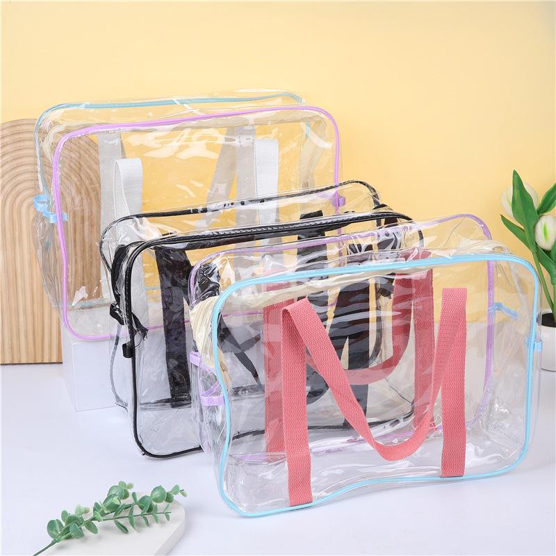 Large Capacity Pink & White PVC Beach & Travel Storage Bag