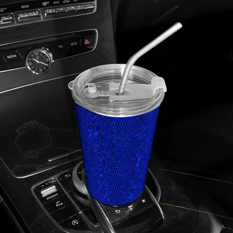 Bling Diamond din oțel inoxidabil ceașcă cu apă pentru mașină 550 ml ceașcă de cafea pentru băuturi pentru femei Accesorii interioare auto pentru mașină acasă la birou